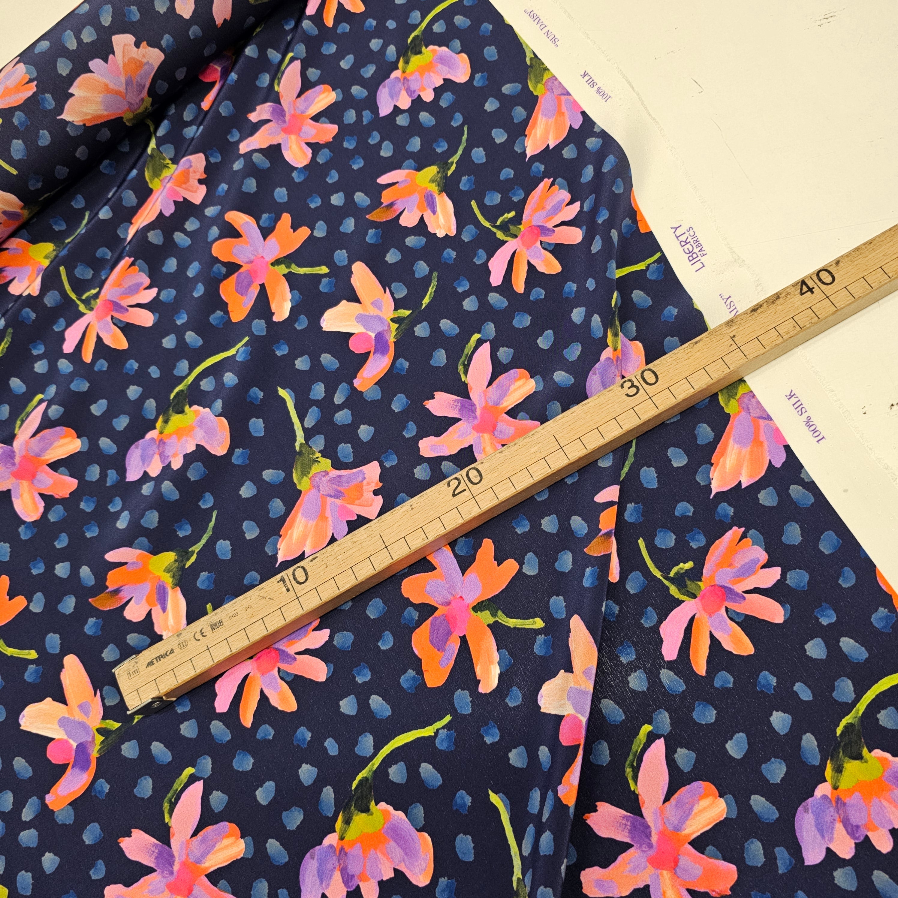 REMNANT - Midnight Floral Tributes- Liberty Silk (1.65mts)