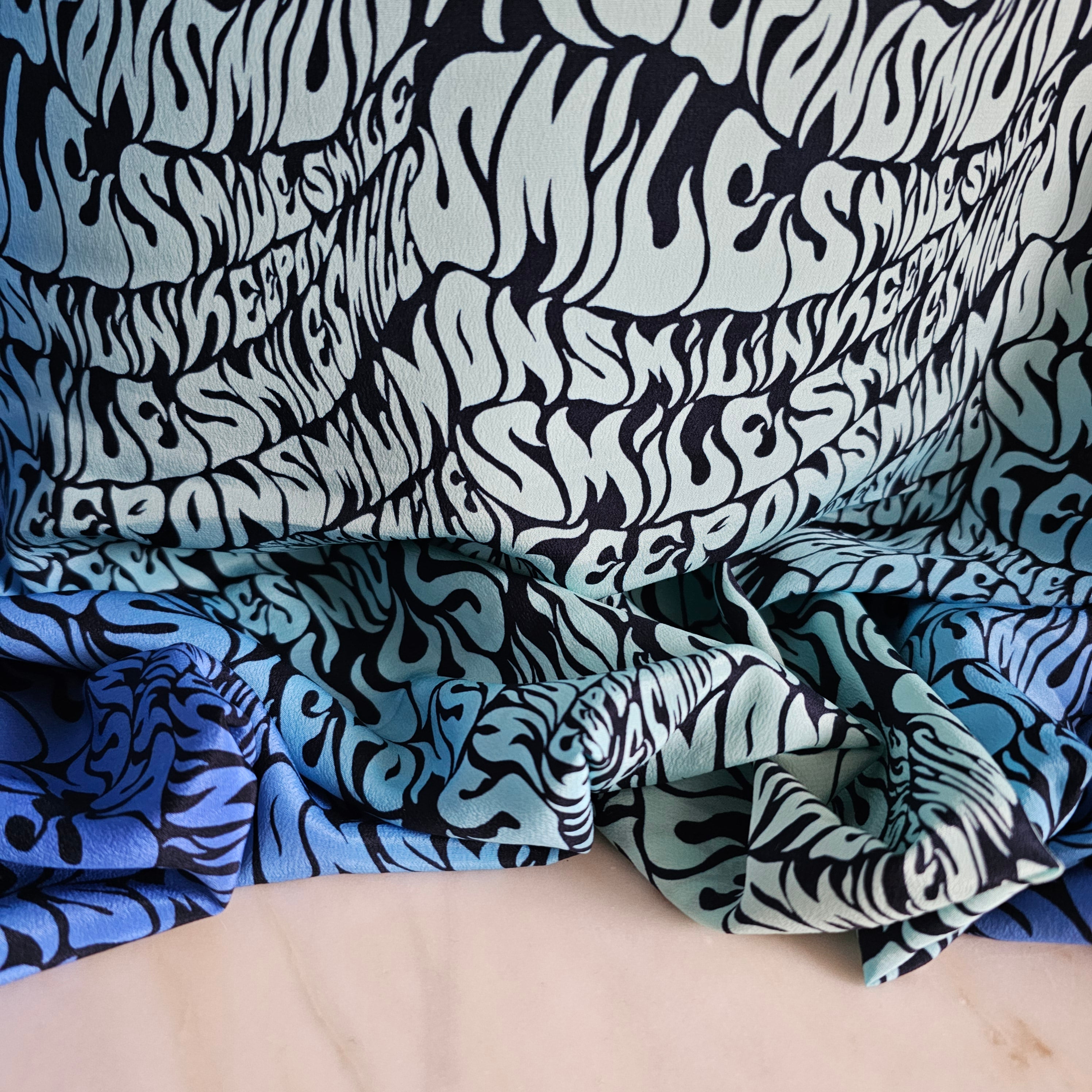 Waves of Colour (Blue) - Silk
