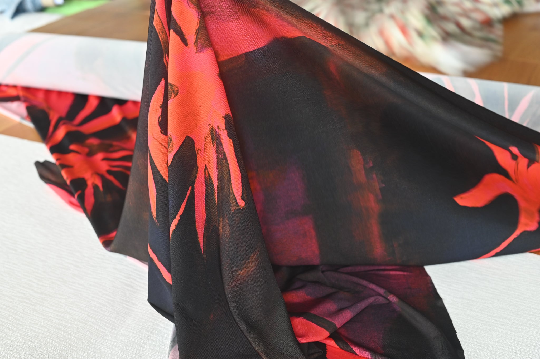 Red Sunset and Palms - Viscose Jersey