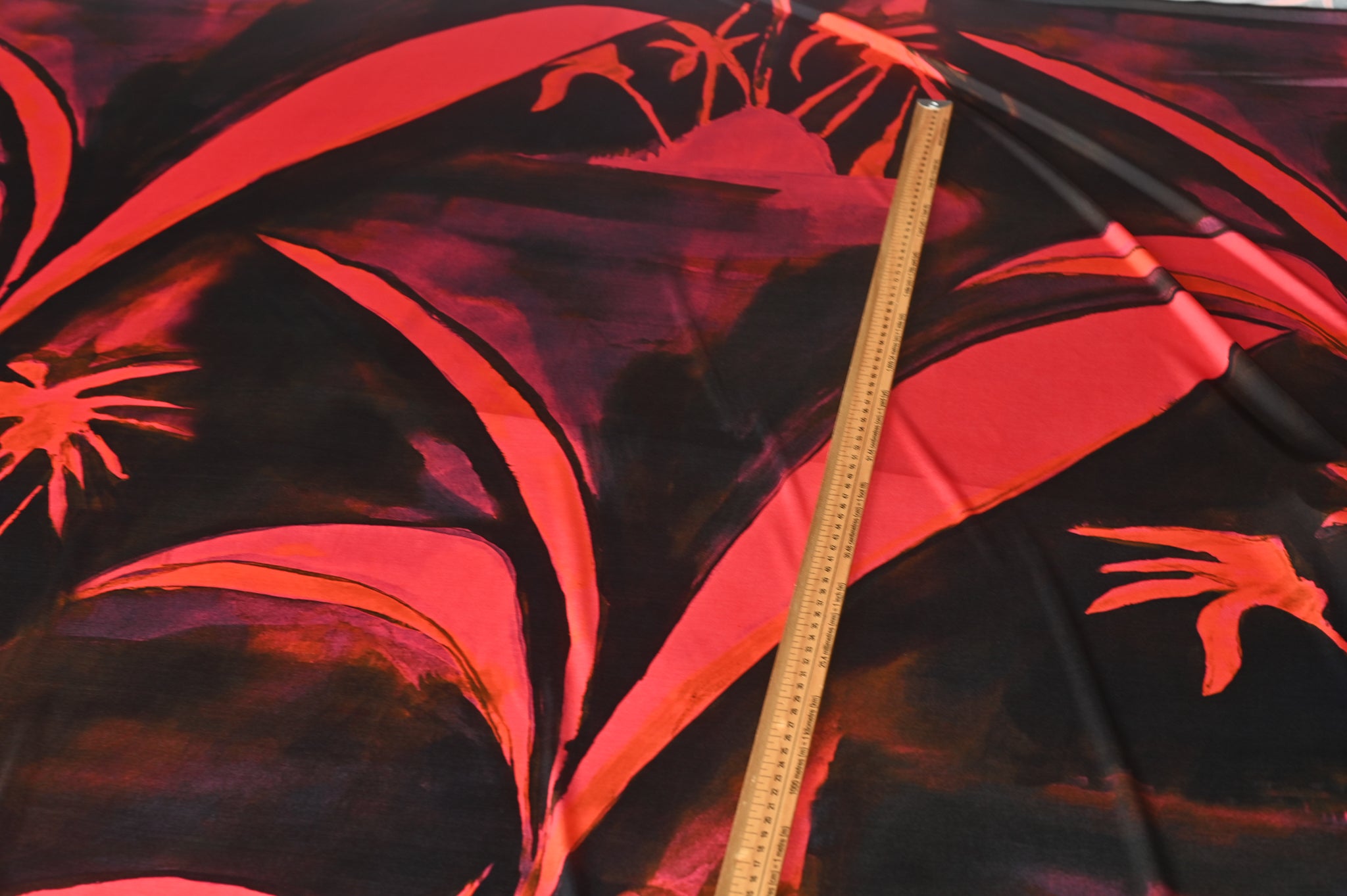 Red Sunset and Palms - Viscose Jersey