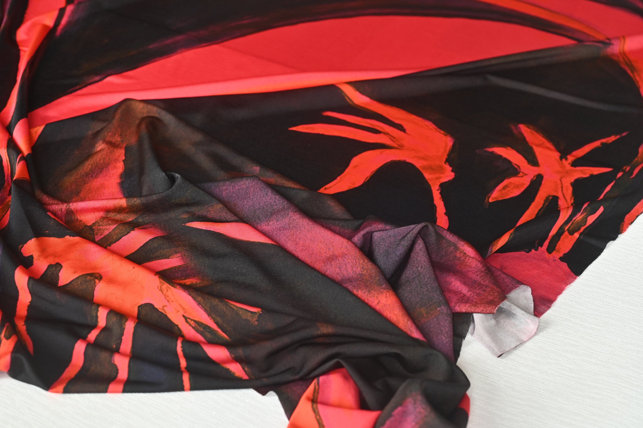 Red Sunset and Palms - Viscose Jersey