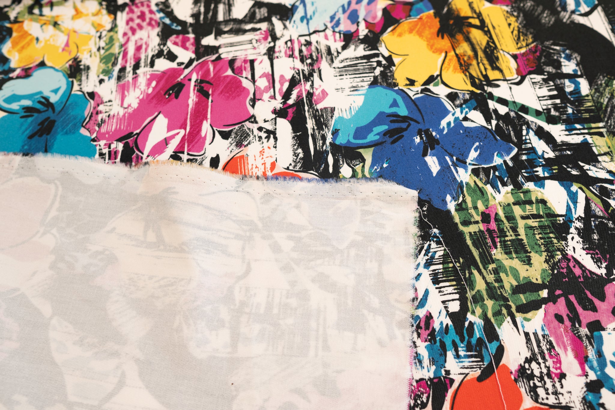 REMNANT - Street Art Attack - Cotton Denim (1.75mts at £36)