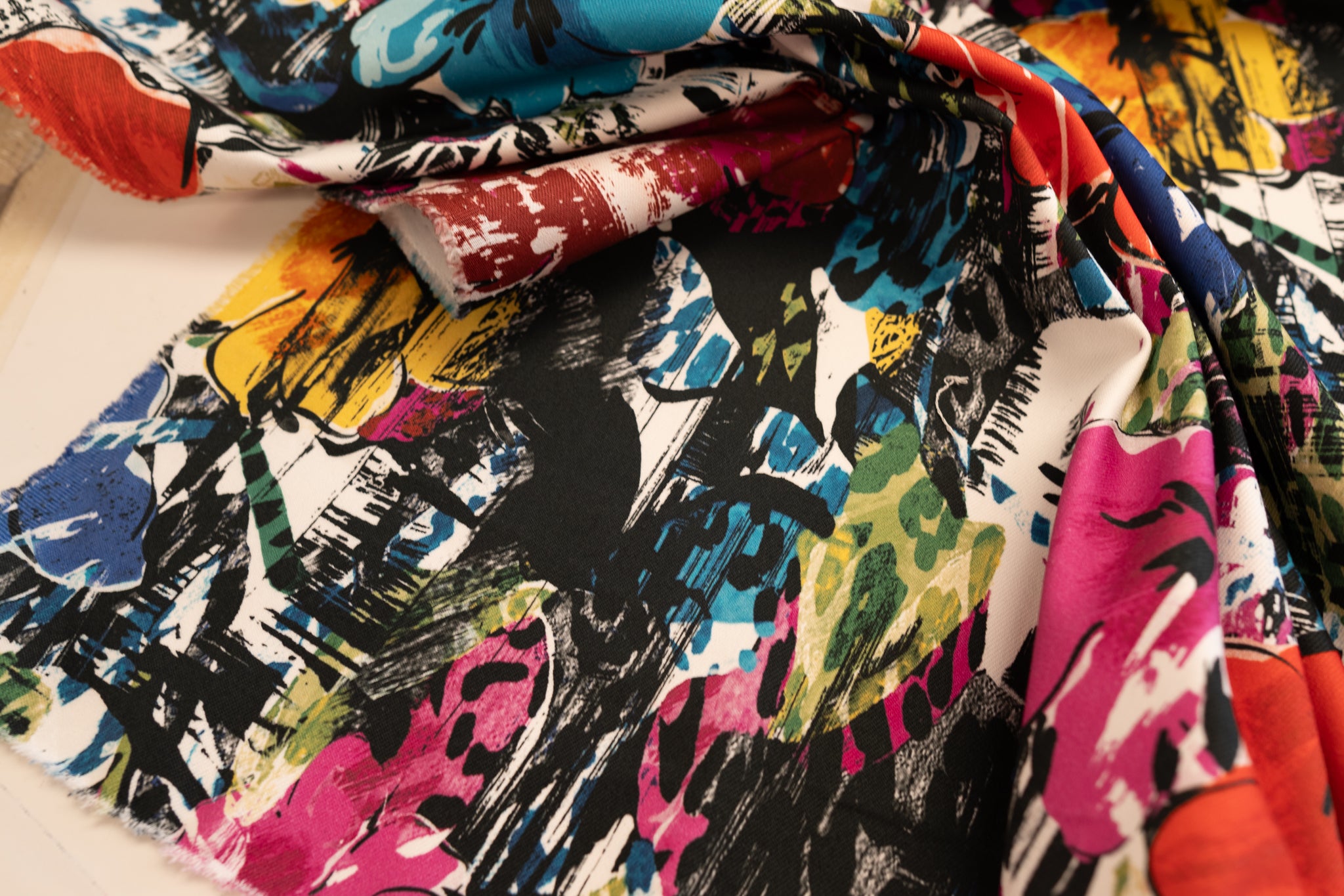 REMNANT - Street Art Attack - Cotton Denim (1.75mts at £36)