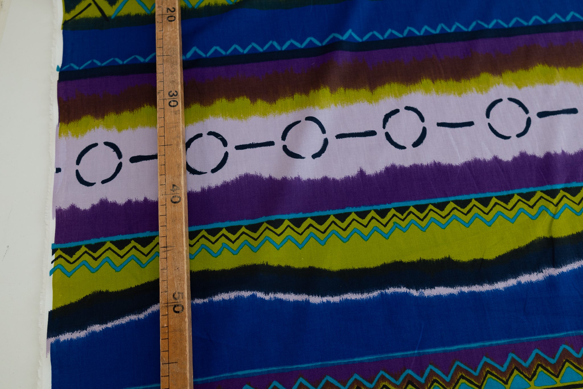 REMNANT- Just Follow The Motifs (Blue/Green) - Cotton (2.5mts at £38)