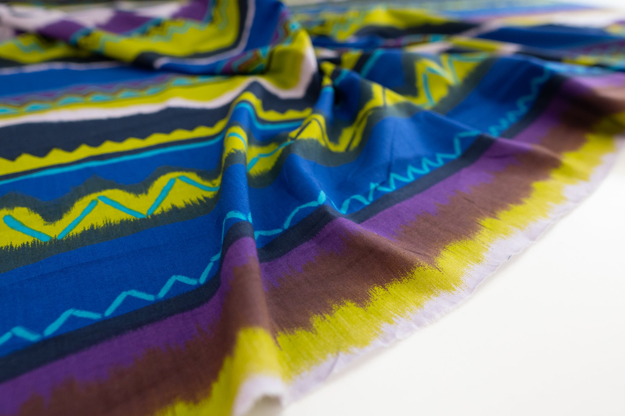 REMNANT- Just Follow The Motifs (Blue/Green) - Cotton (2.5mts at £38)