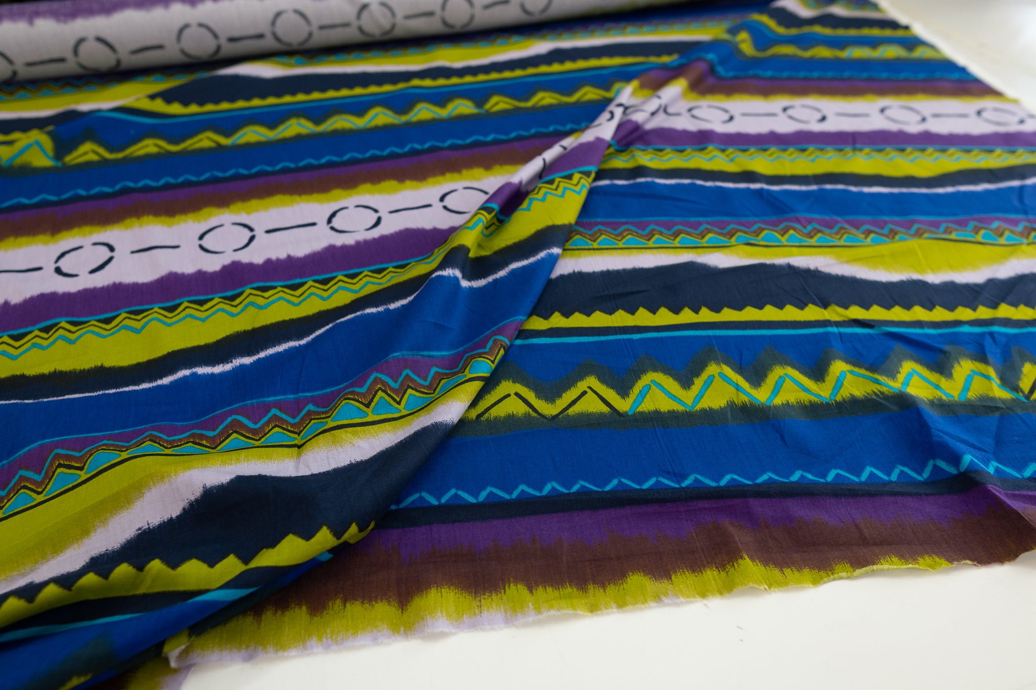 REMNANT- Just Follow The Motifs (Blue/Green) - Cotton (2.5mts at £38)