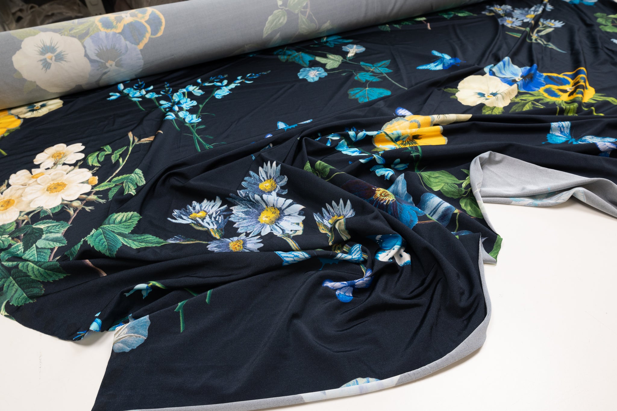 Blue Picnic Basket - Viscose Jersey