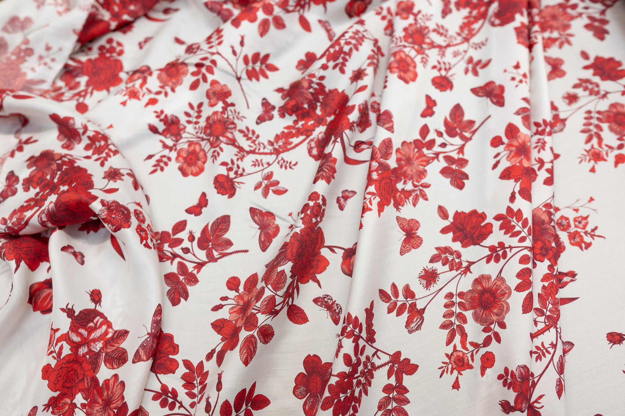 *PRE-ORDER* - Red Roses and Butterflies - Silk
