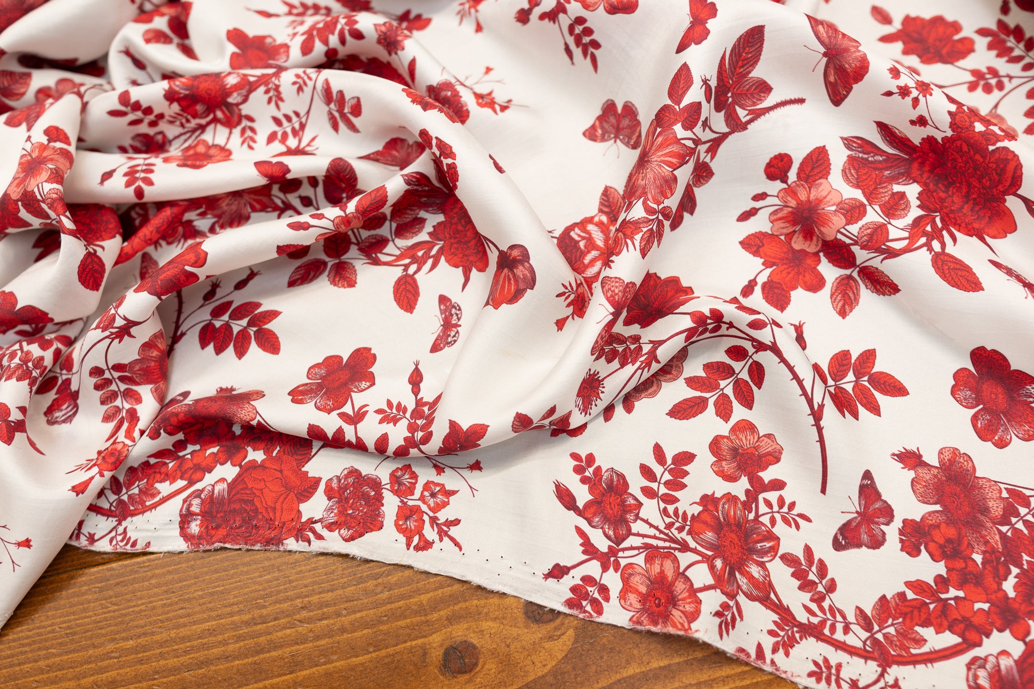 *PRE-ORDER* - Red Roses and Butterflies - Silk