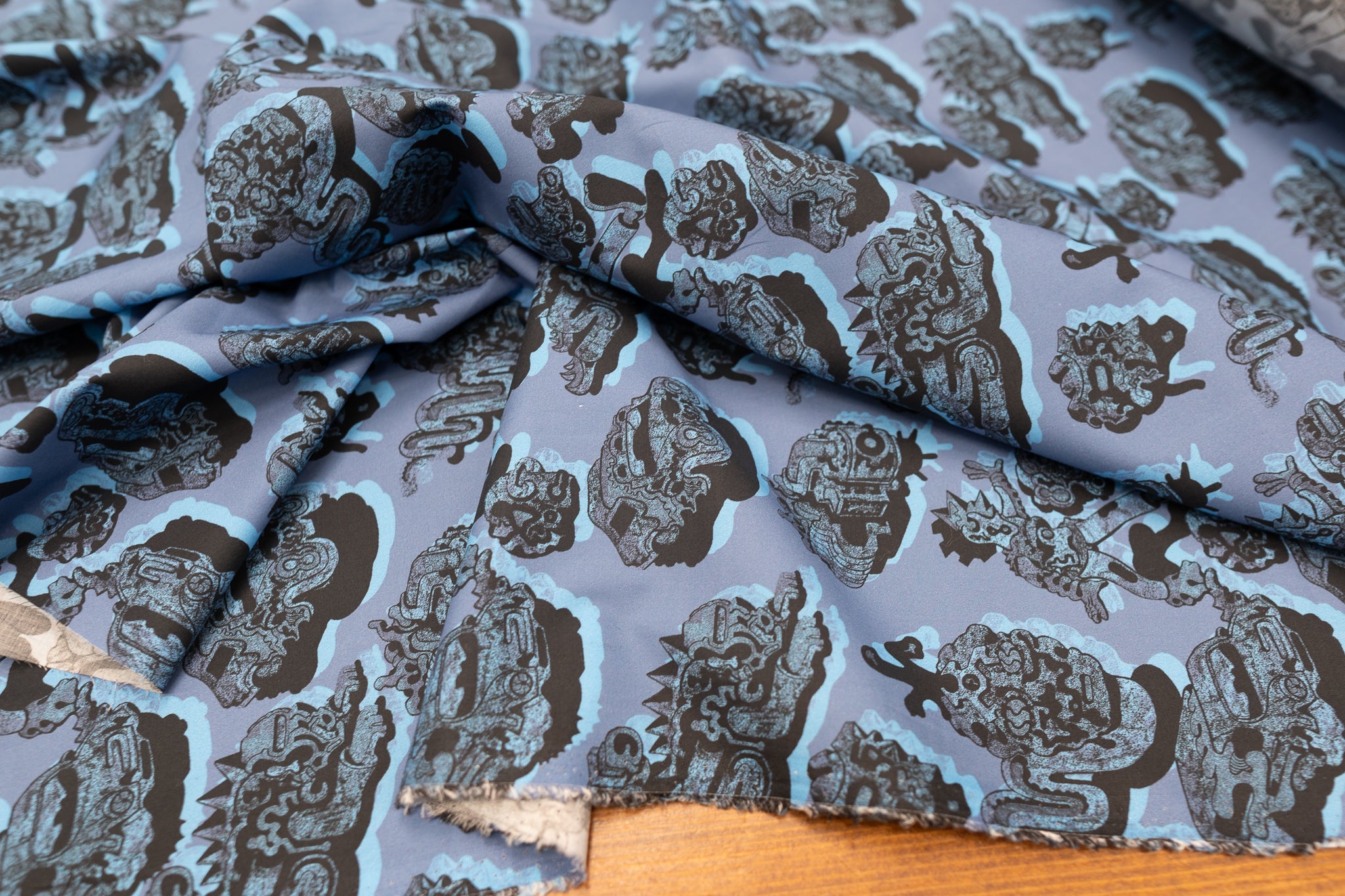Remnant - Screenprints Galore (Blue) - Cotton (2.15mts at £40)