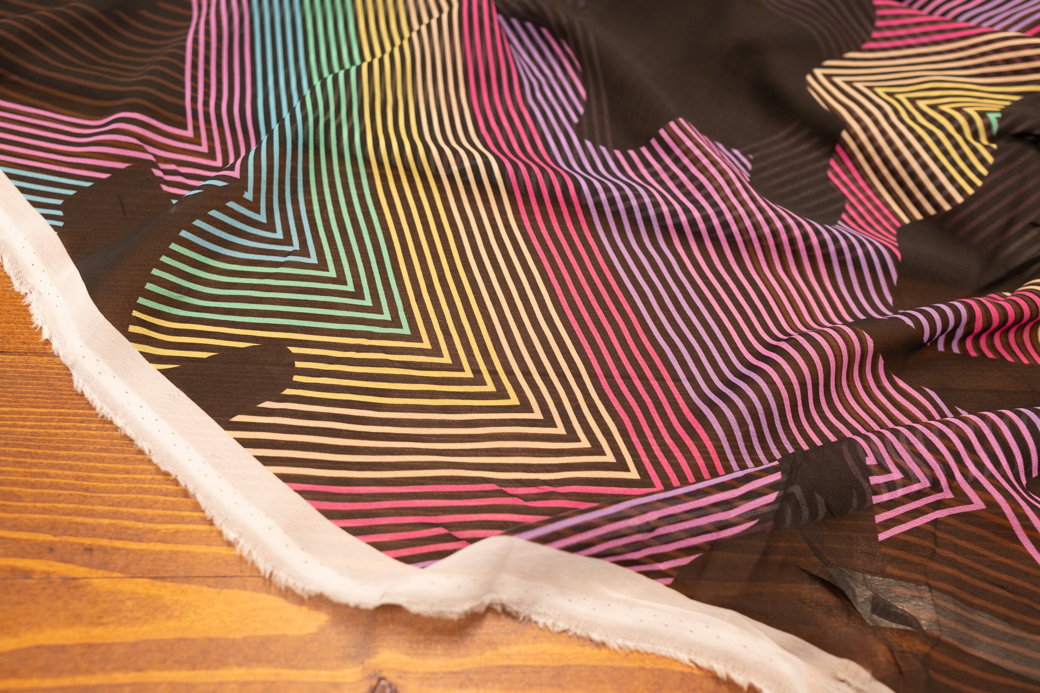REMNANT - Vivienne's Lines of Life - Viscose Chiffon (2mts at £30)