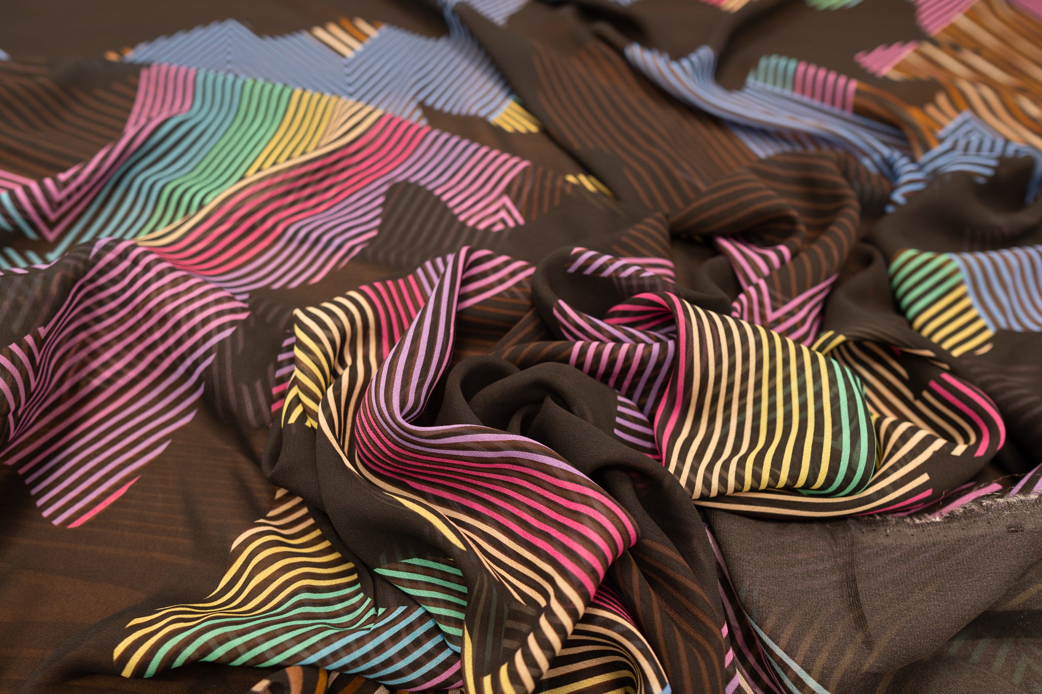 REMNANT - Vivienne's Lines of Life - Viscose Chiffon (2mts at £30)