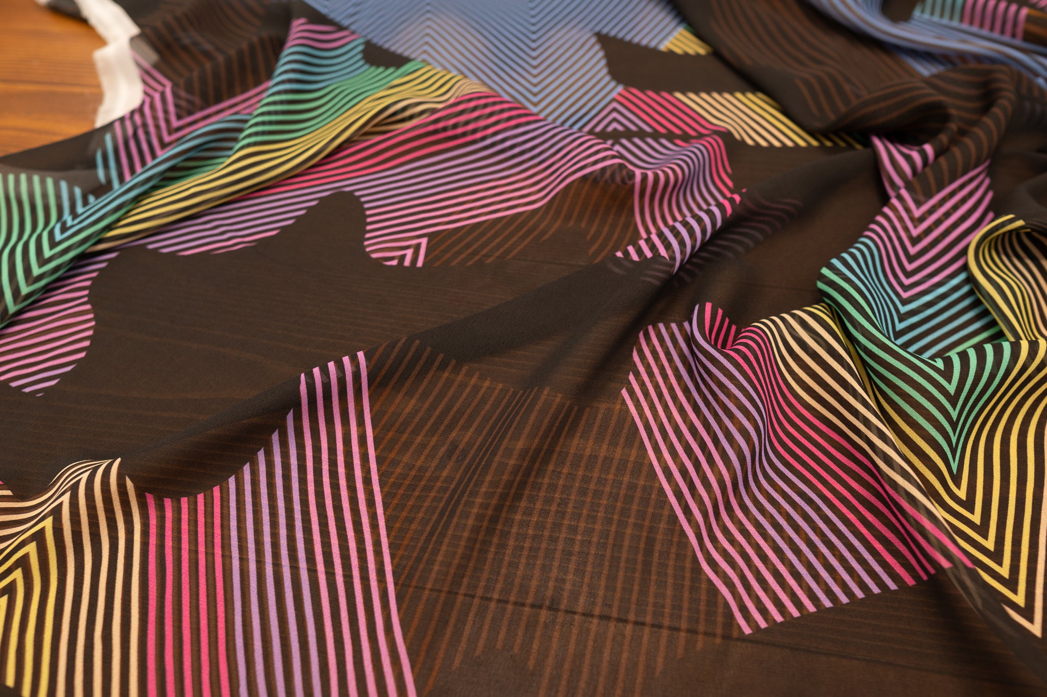 REMNANT - Vivienne's Lines of Life - Viscose Chiffon (2mts at £30)