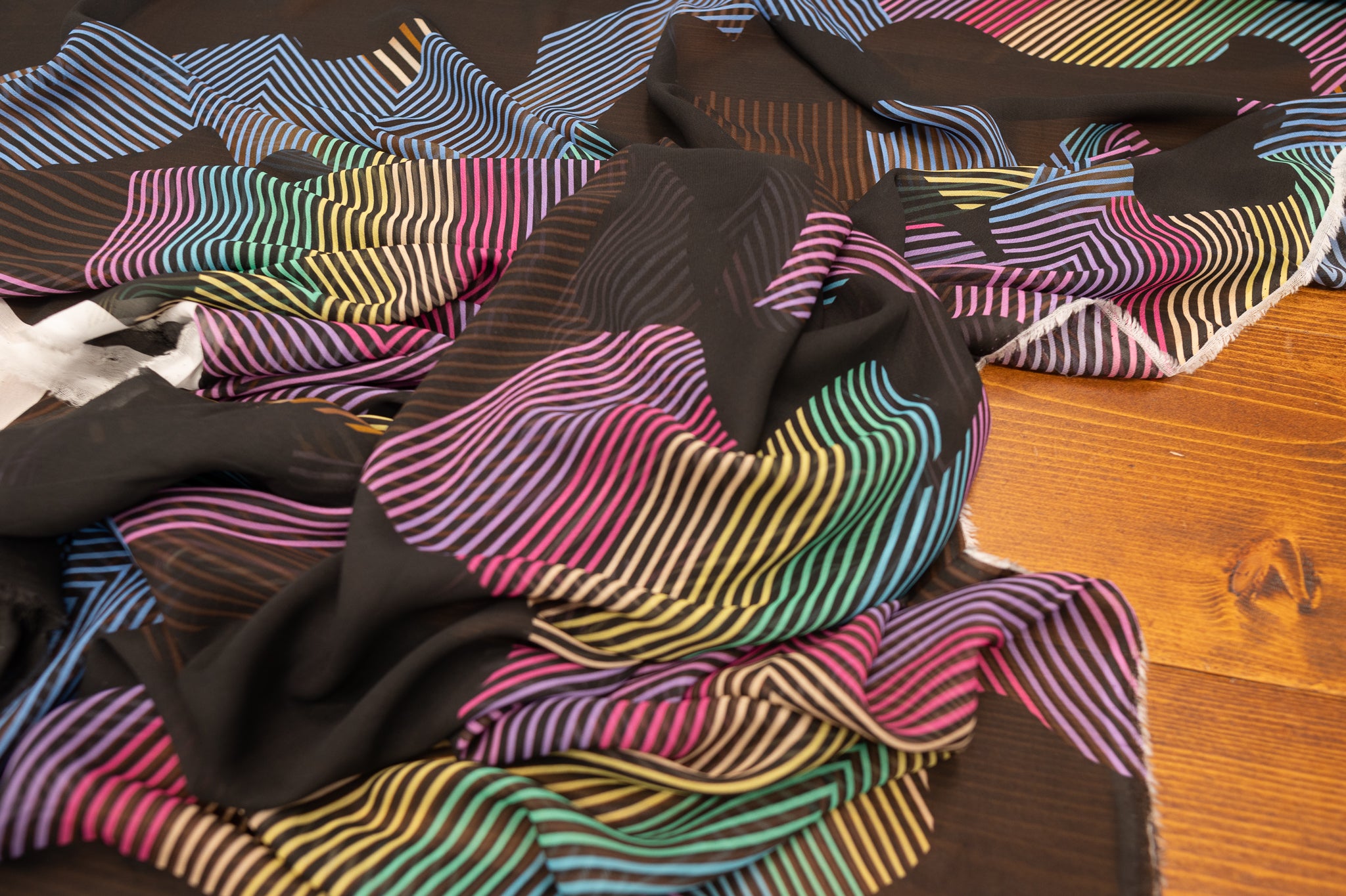 REMNANT - Vivienne's Lines of Life - Viscose Chiffon (2mts at £30)