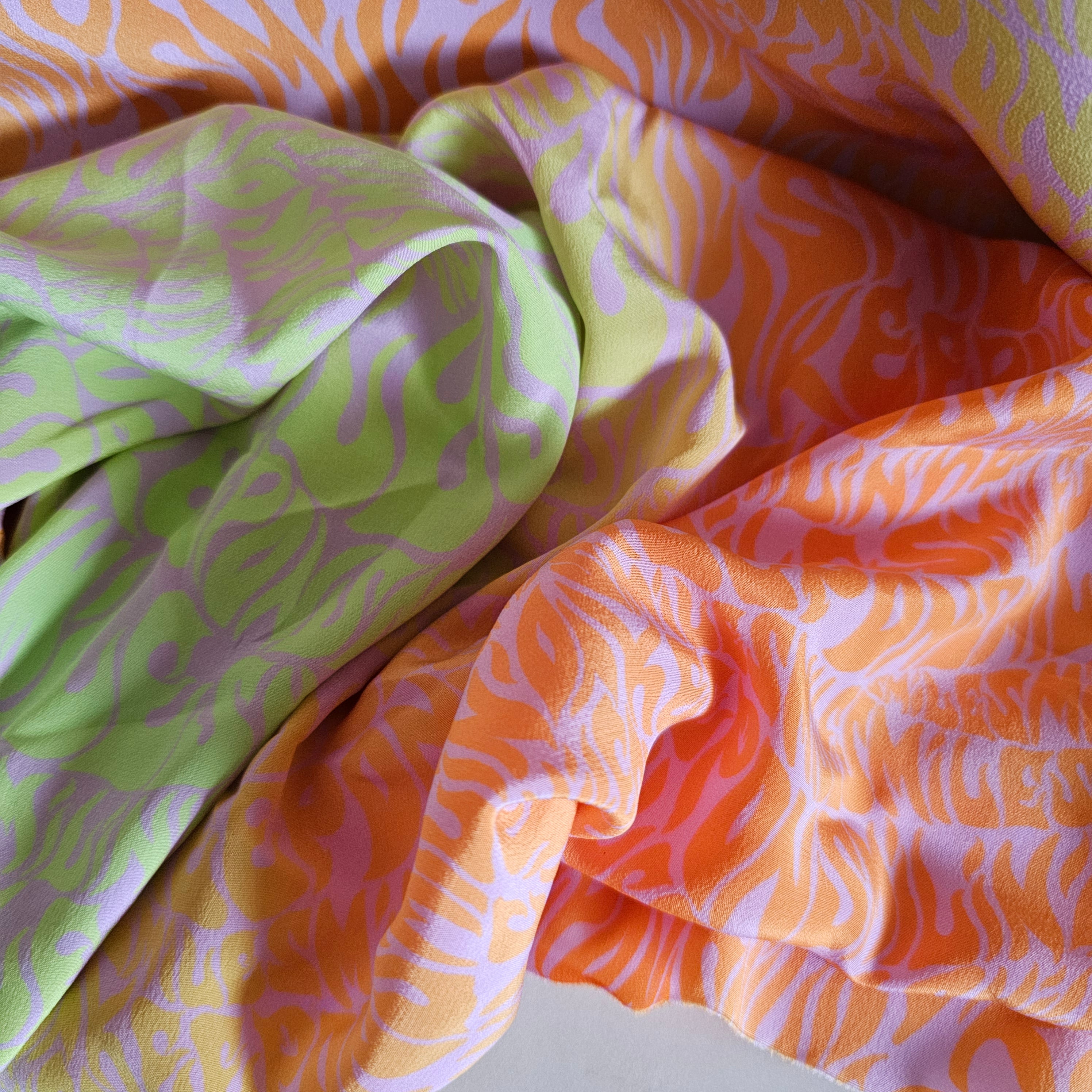 Waves of Colour (Orange) - Silk