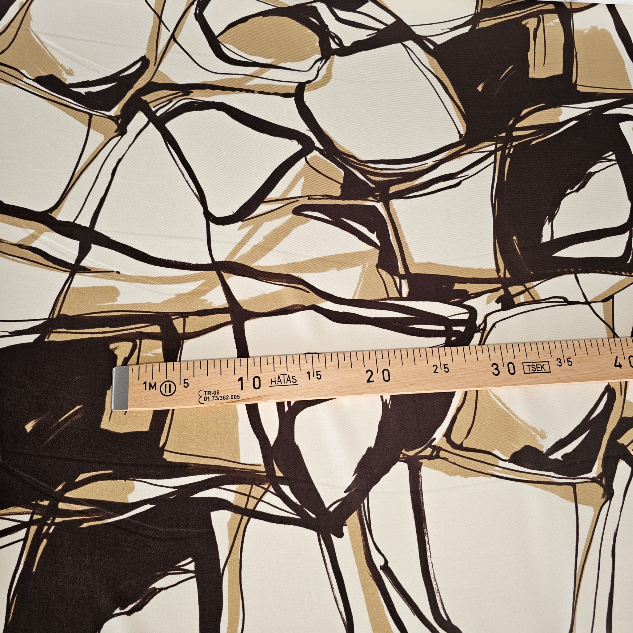 REMNANT - Mrs Brown and Cream- Viscose Twill (1.60mts at £28)