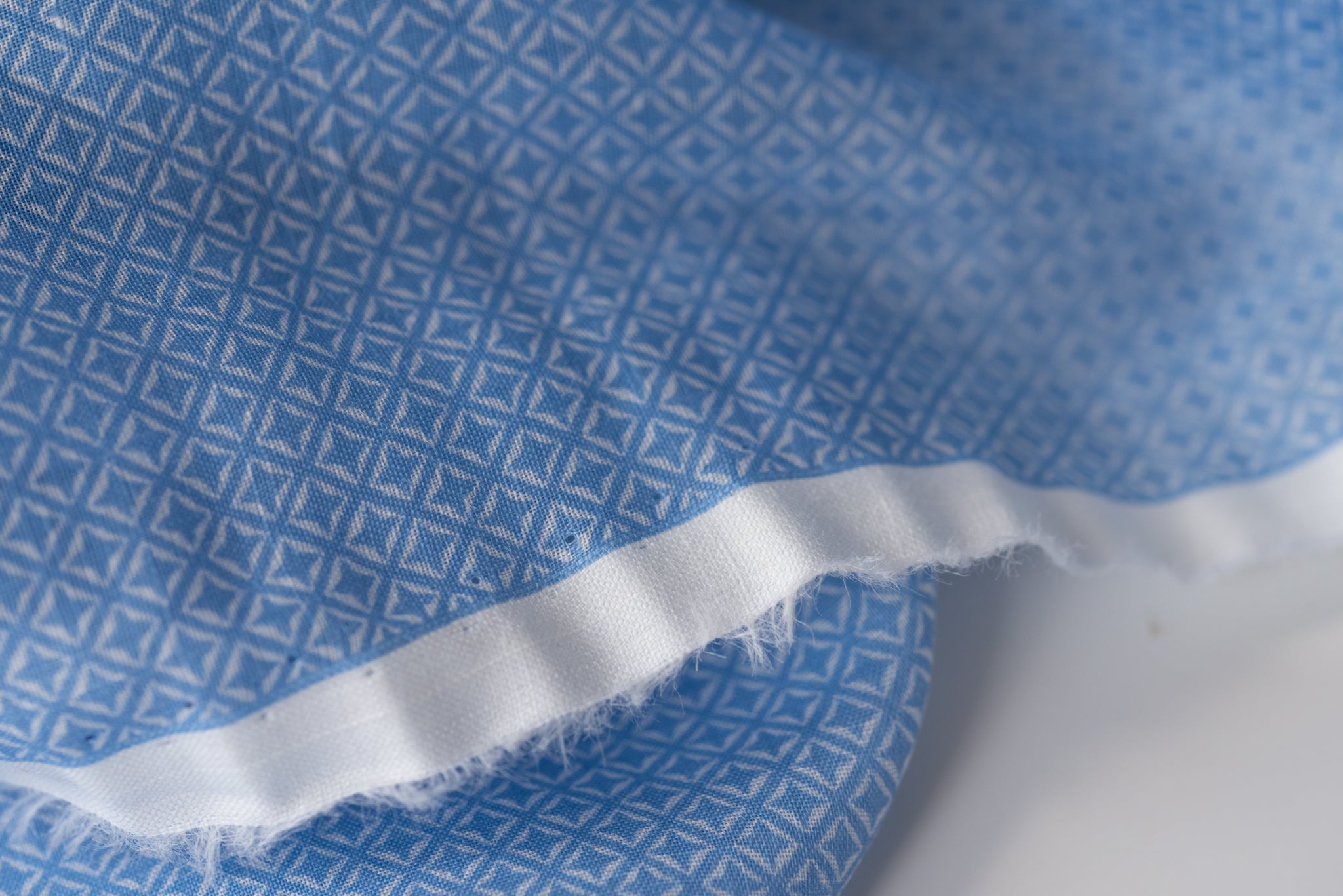 Building Blocks Of The Future (Blue) -Ramie - Selvedge and Bolts