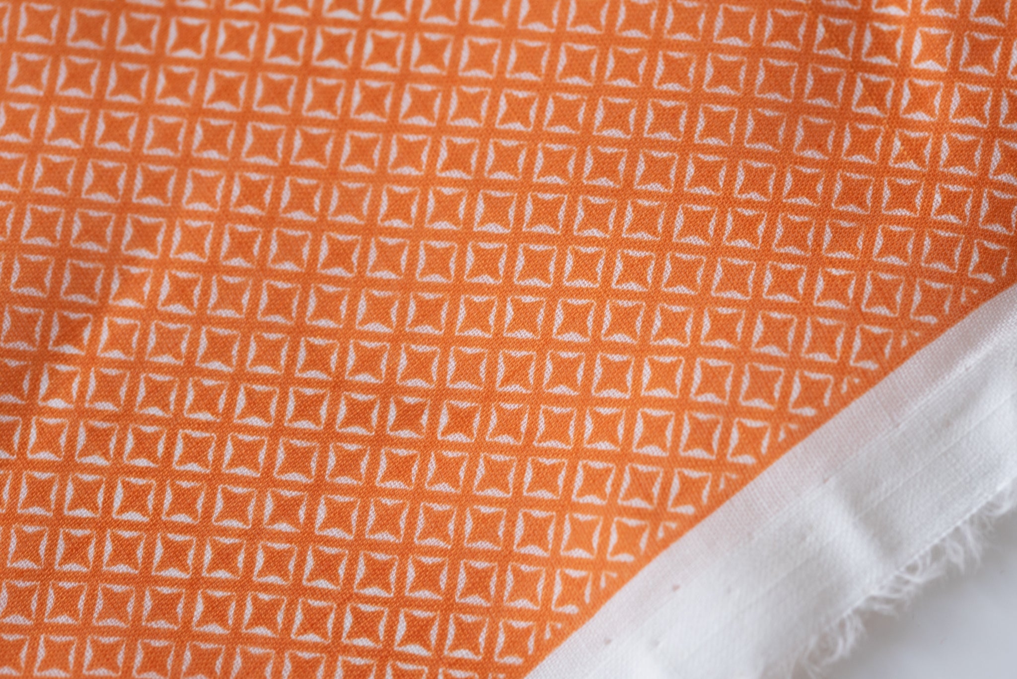Building Blocks Of The Future (Orange) -Ramie - Selvedge and Bolts