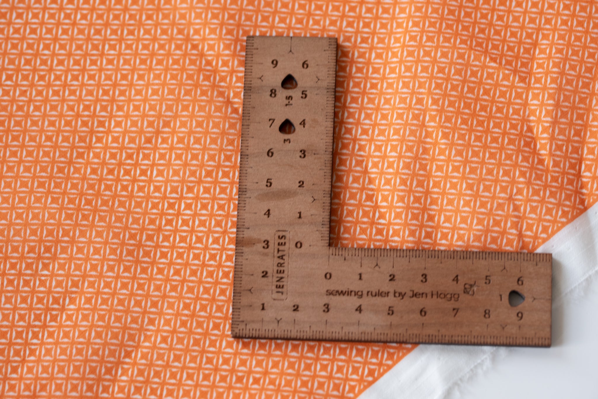 Building Blocks Of The Future (Orange) -Ramie - Selvedge and Bolts