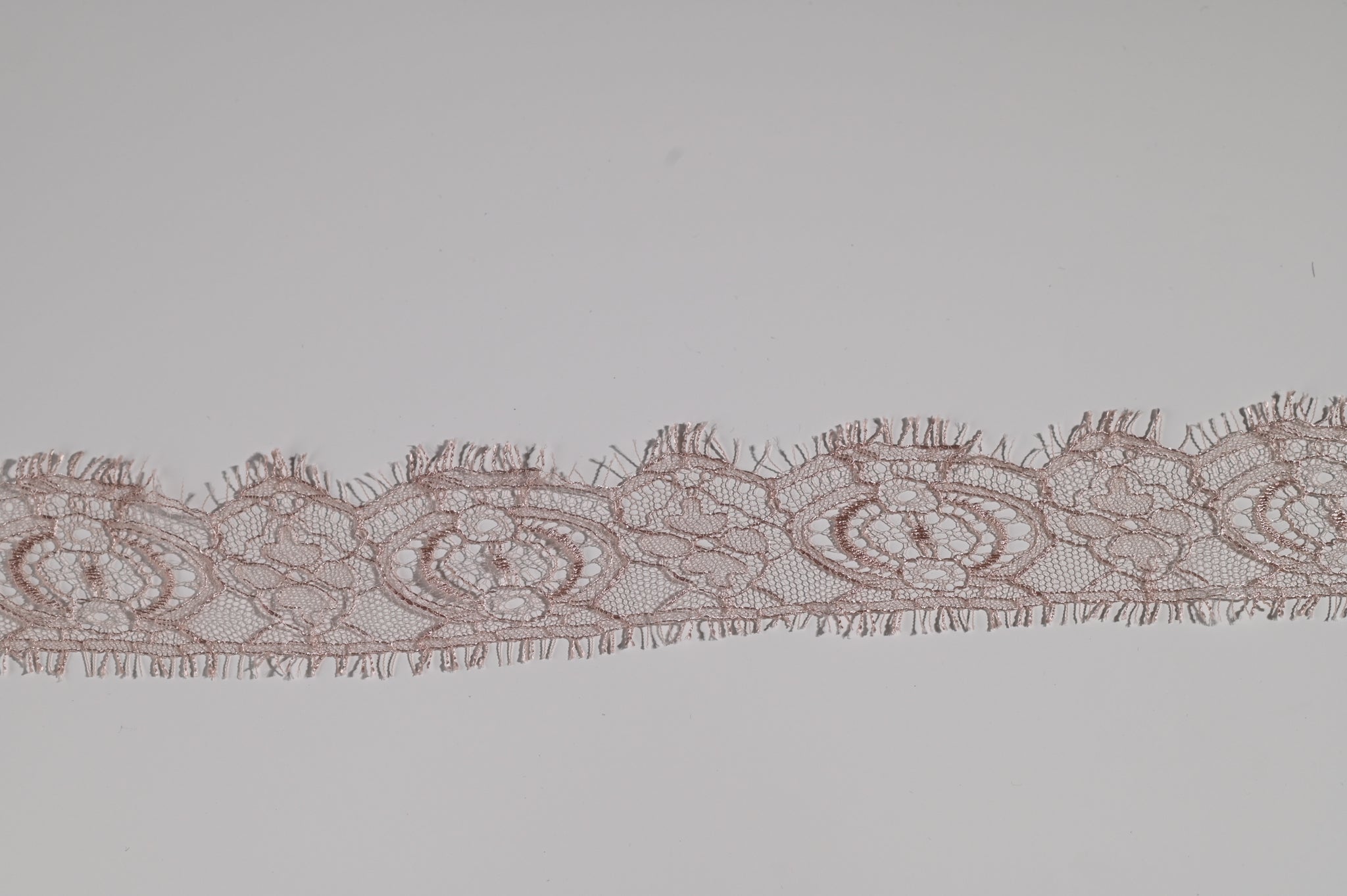 One Sided Narrow Lace Trim (Blush) - 35mm