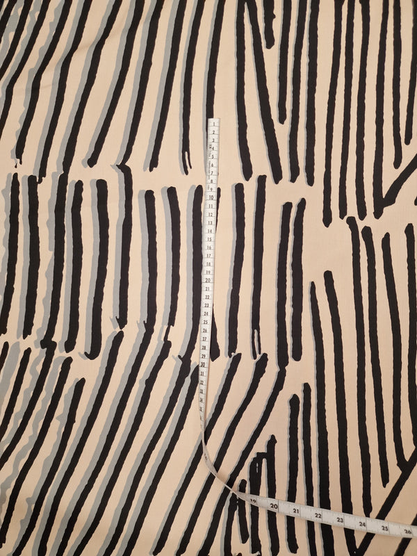 REMNANT - Viv's Brushstrokes (Black Cream) - Cotton - 1.50mts