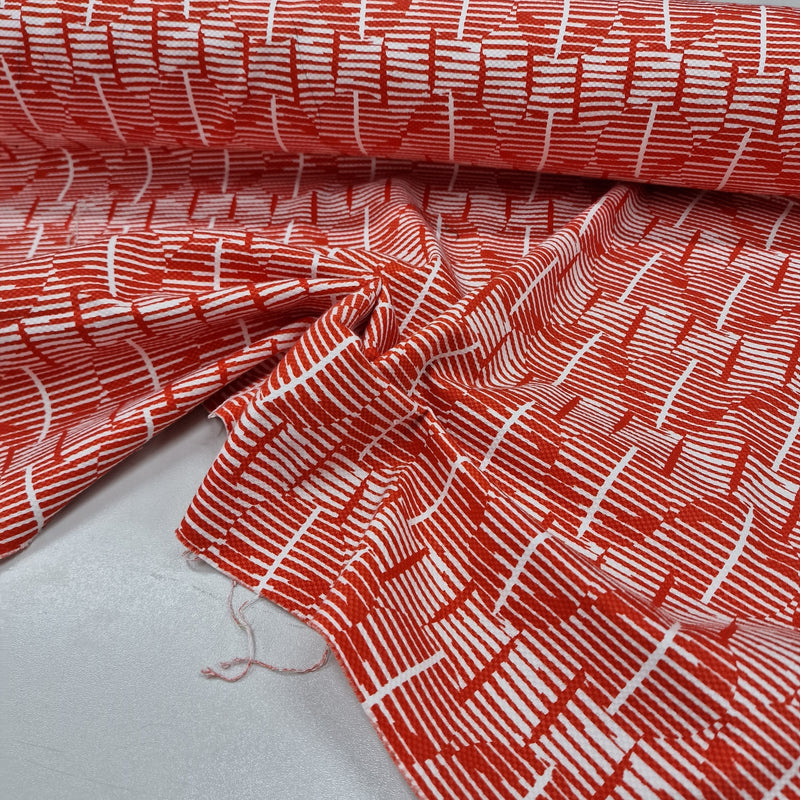 REMNANT -  Red Waffles - Cotton - 2.45mts