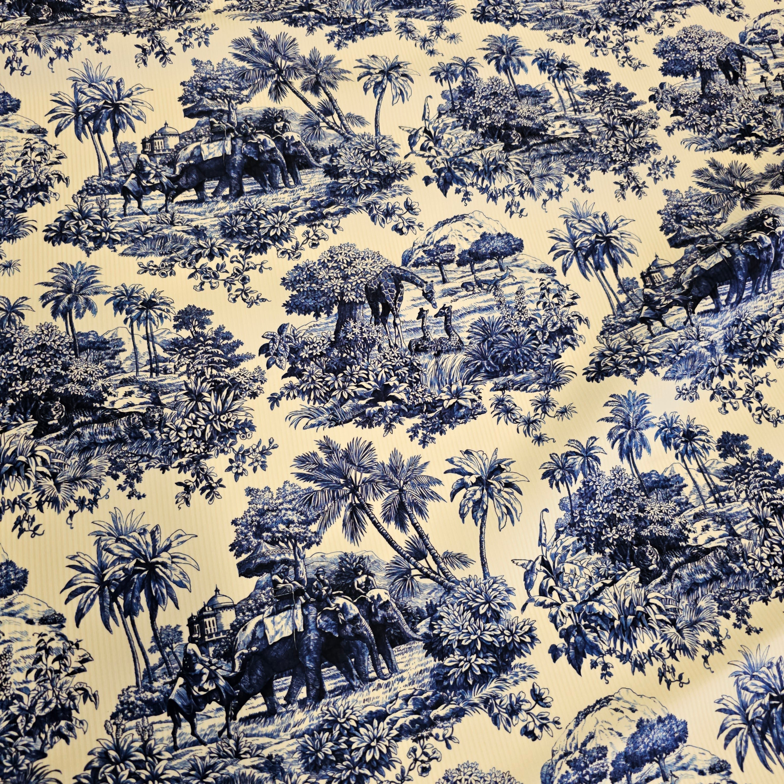 REMNANT -Taking A Promenade Through The Country (Blue)- Silk - (2mts at £75)