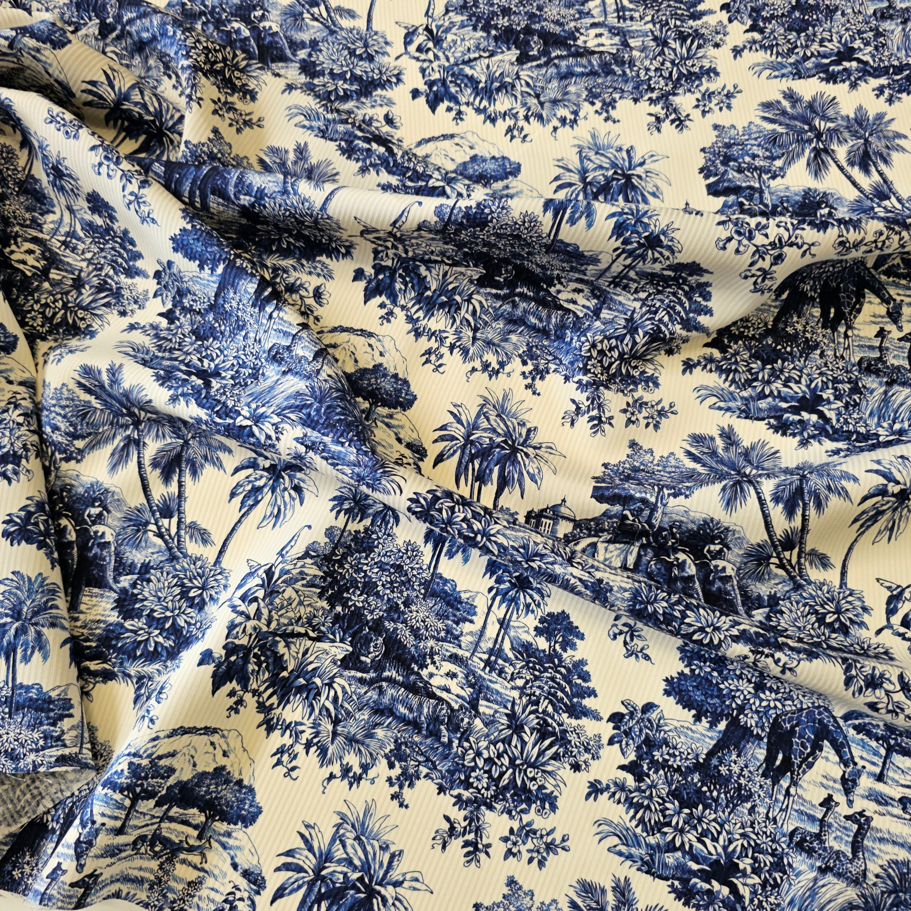 REMNANT -Taking A Promenade Through The Country (Blue)- Silk - (2mts at £75)