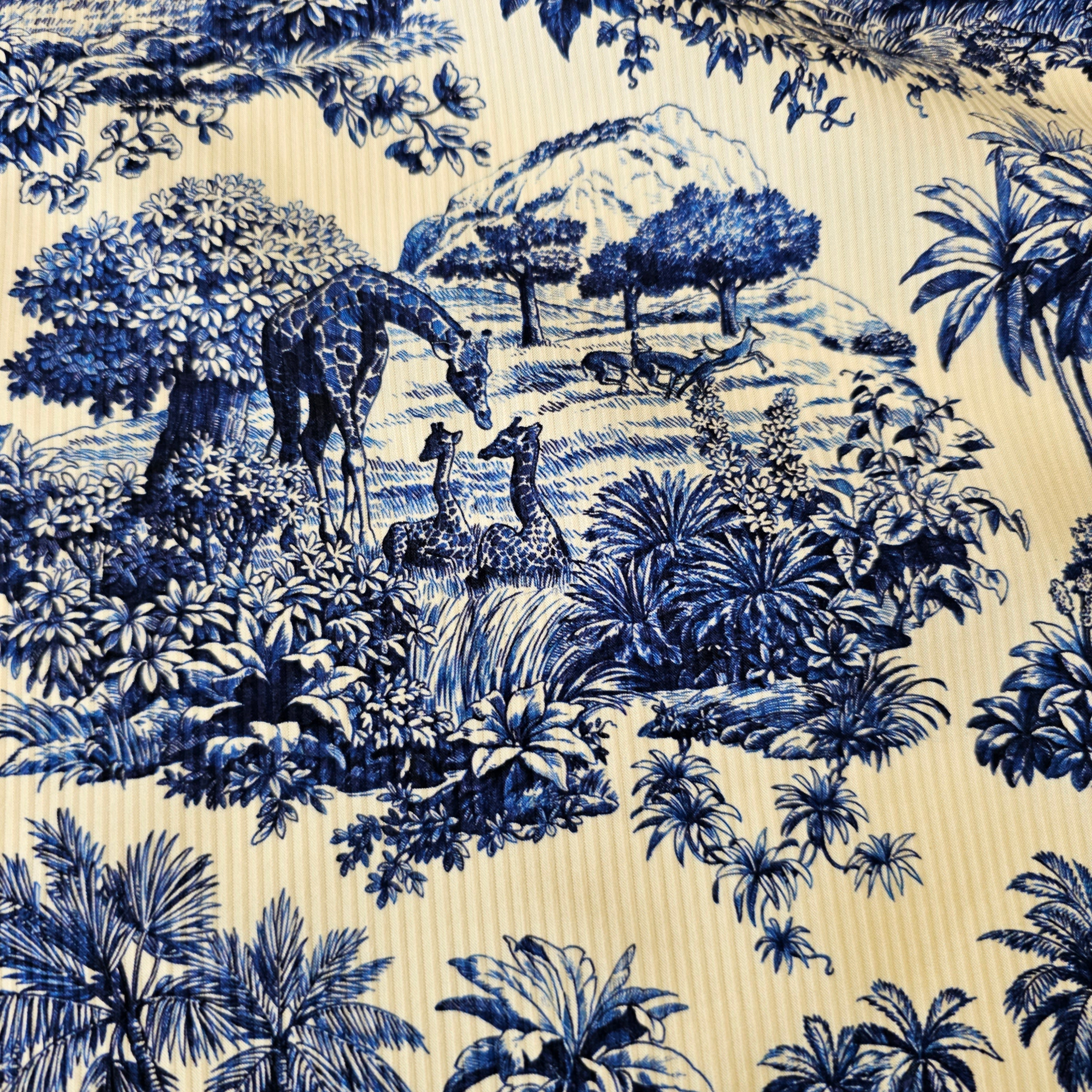 REMNANT -Taking A Promenade Through The Country (Blue)- Silk - (2mts at £75)