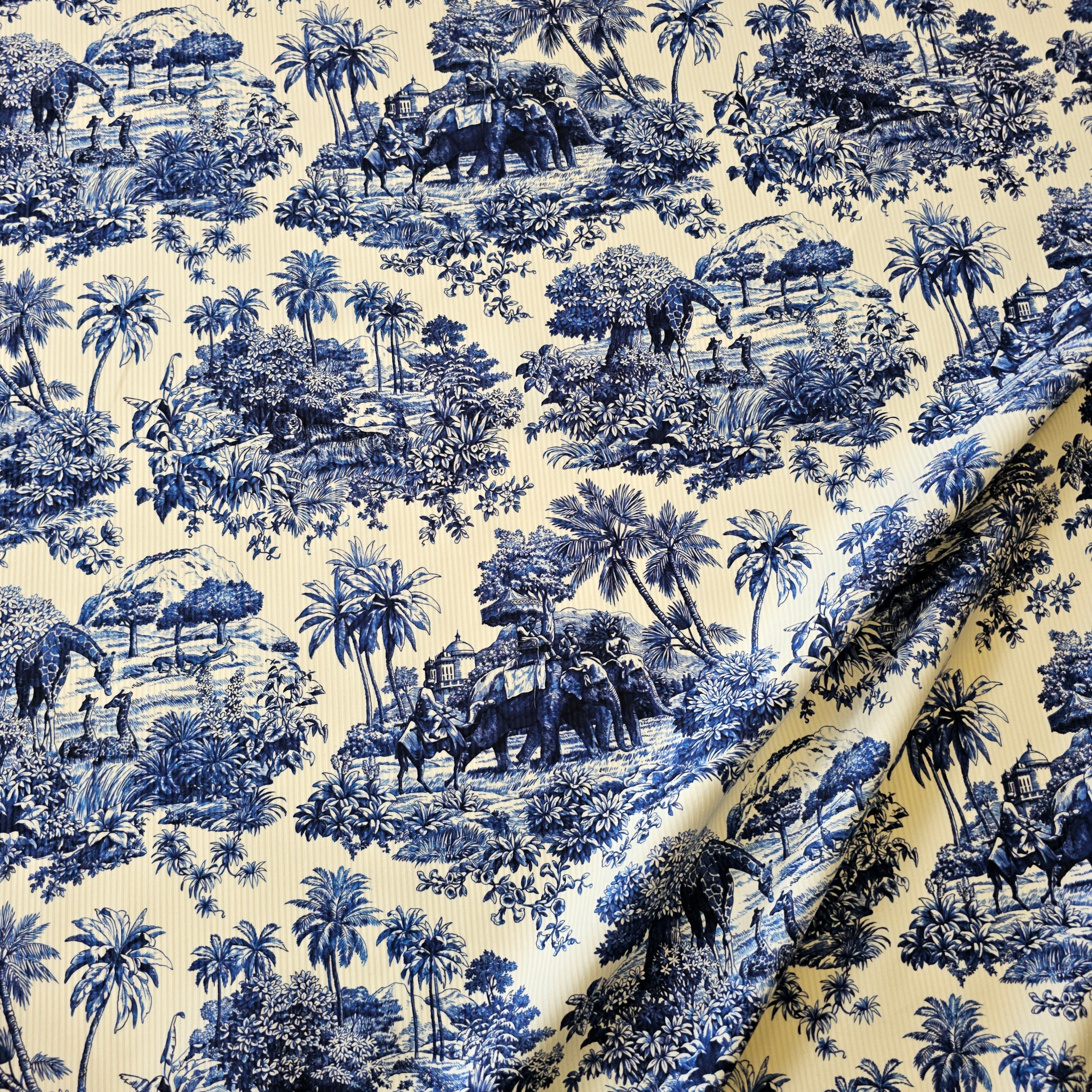 REMNANT -Taking A Promenade Through The Country (Blue)- Silk - (2mts at £75)