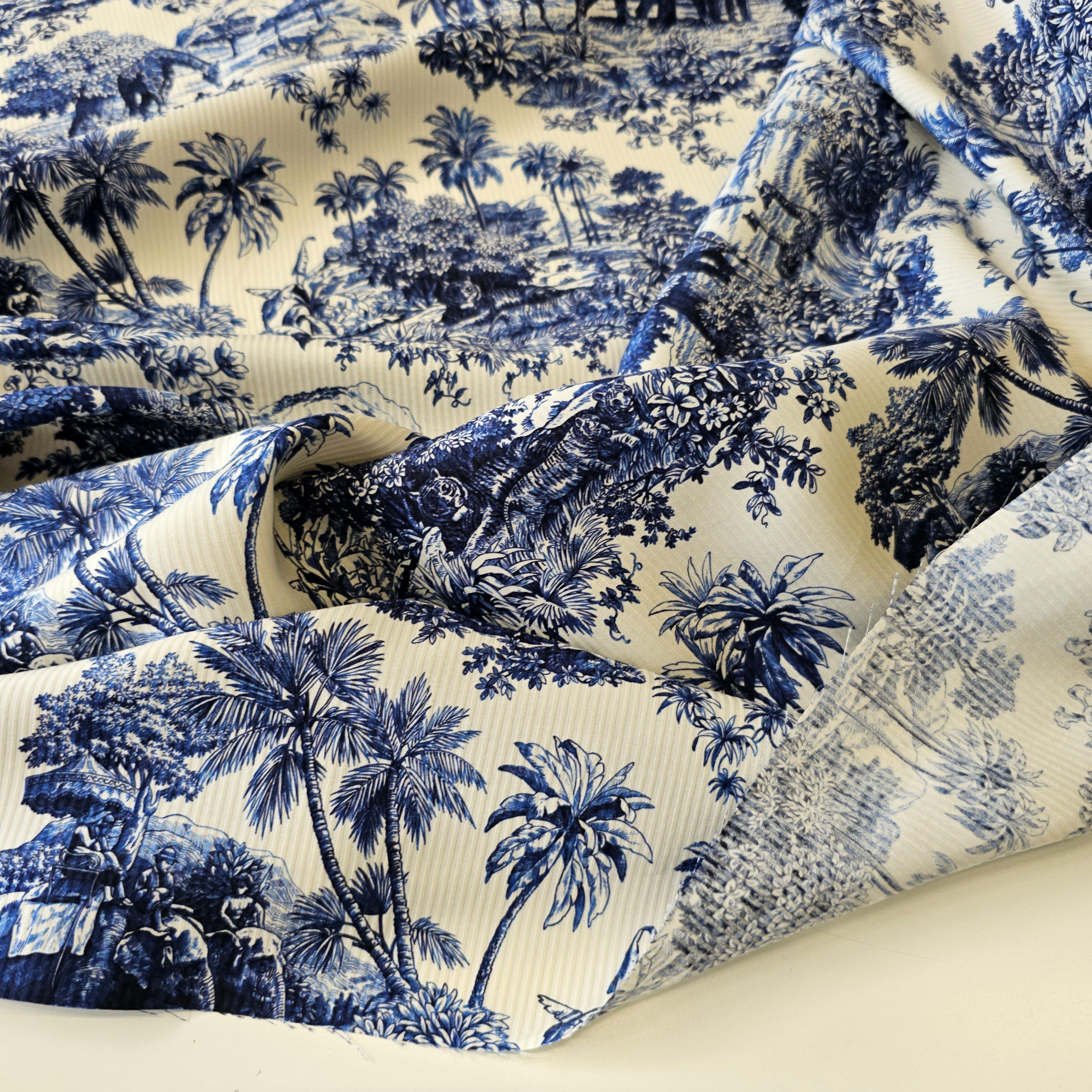REMNANT -Taking A Promenade Through The Country (Blue)- Silk - (2mts at £75)
