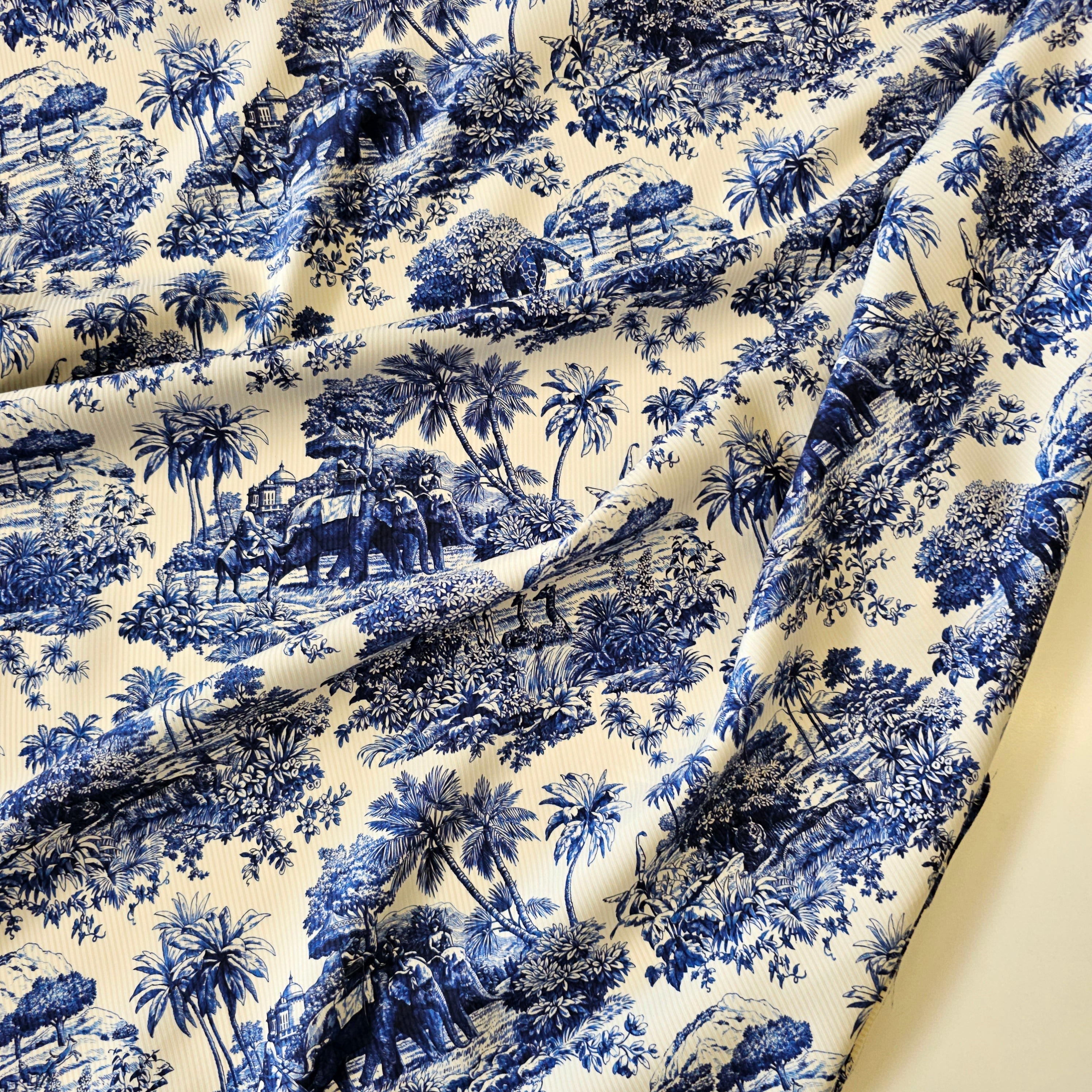 REMNANT -Taking A Promenade Through The Country (Blue)- Silk - (2mts at £75)