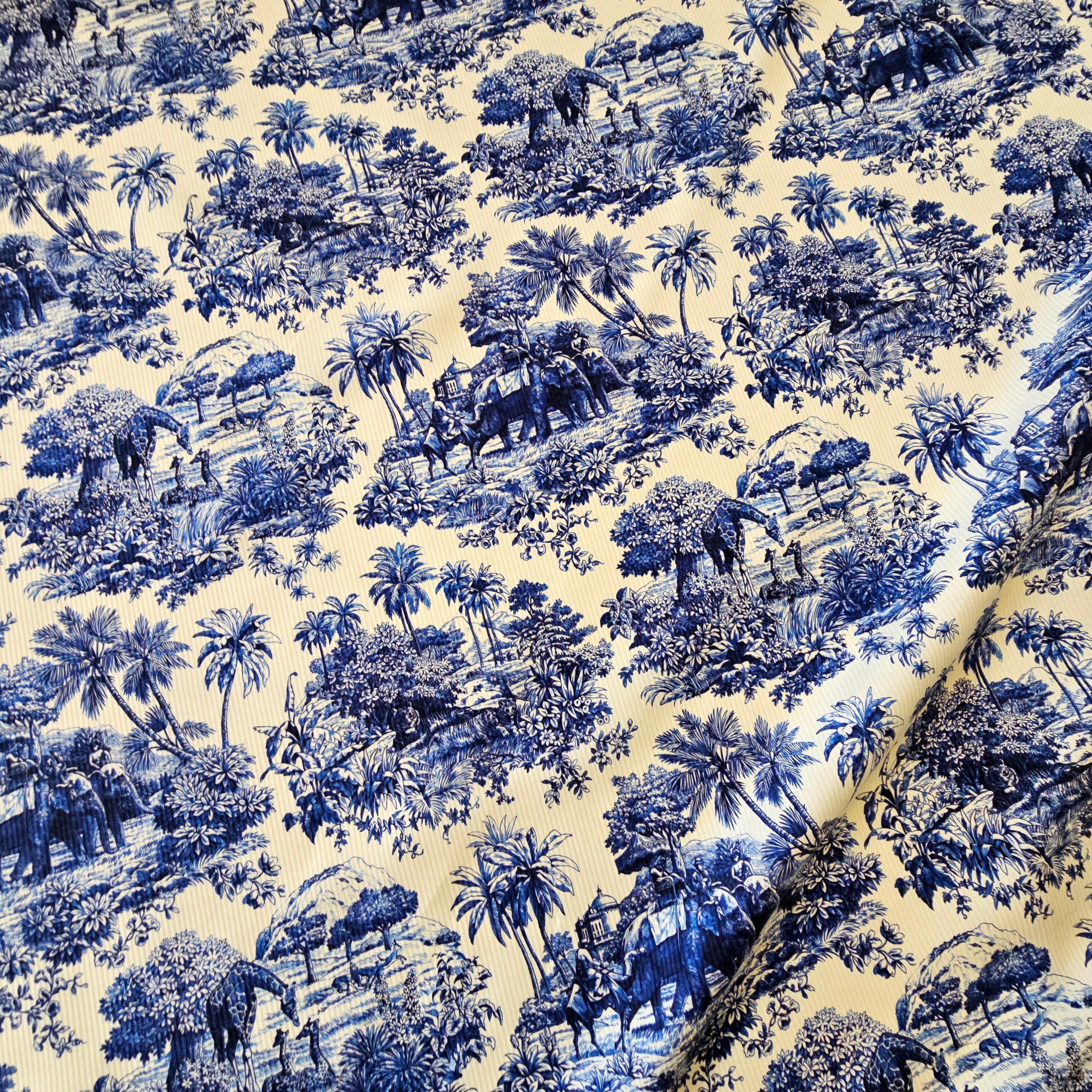 REMNANT -Taking A Promenade Through The Country (Blue)- Silk - (2mts at £75)