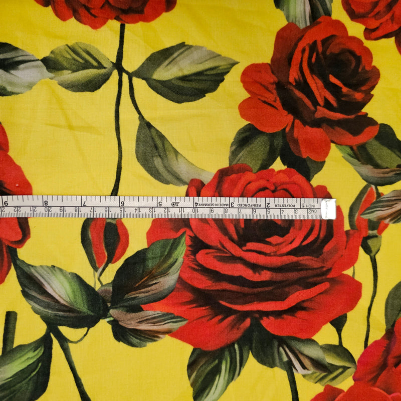 REMNANT- Roses For My Love ( Yellow) - Linen - 1mt