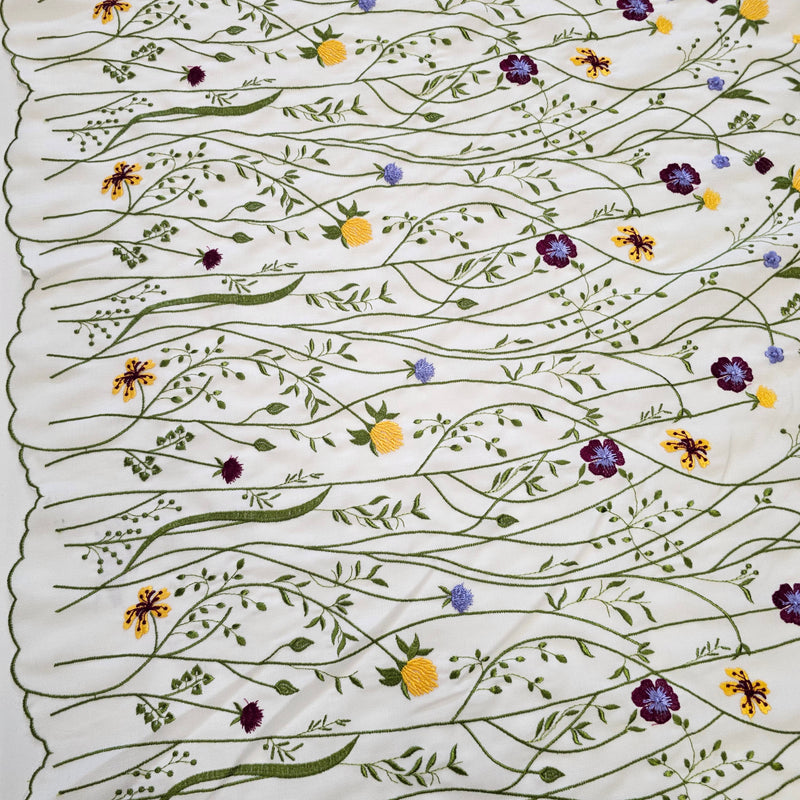 Embroidered Climbers (Off White)- Wool