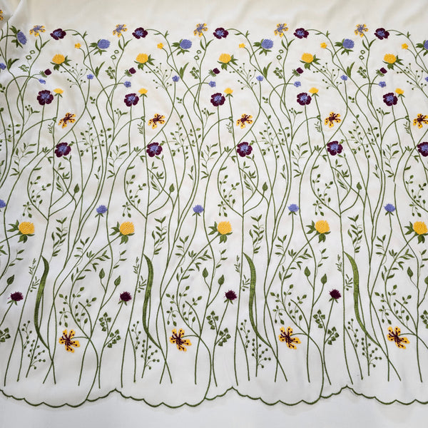 Embroidered Climbers (Off White)- Wool