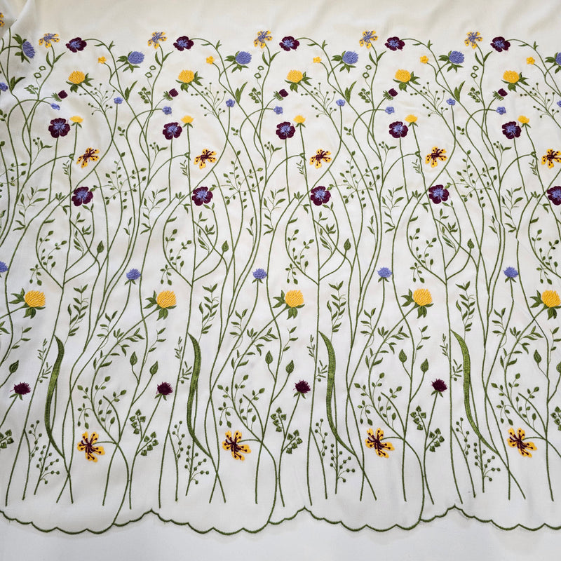 Embroidered Climbers (Off White)- Wool