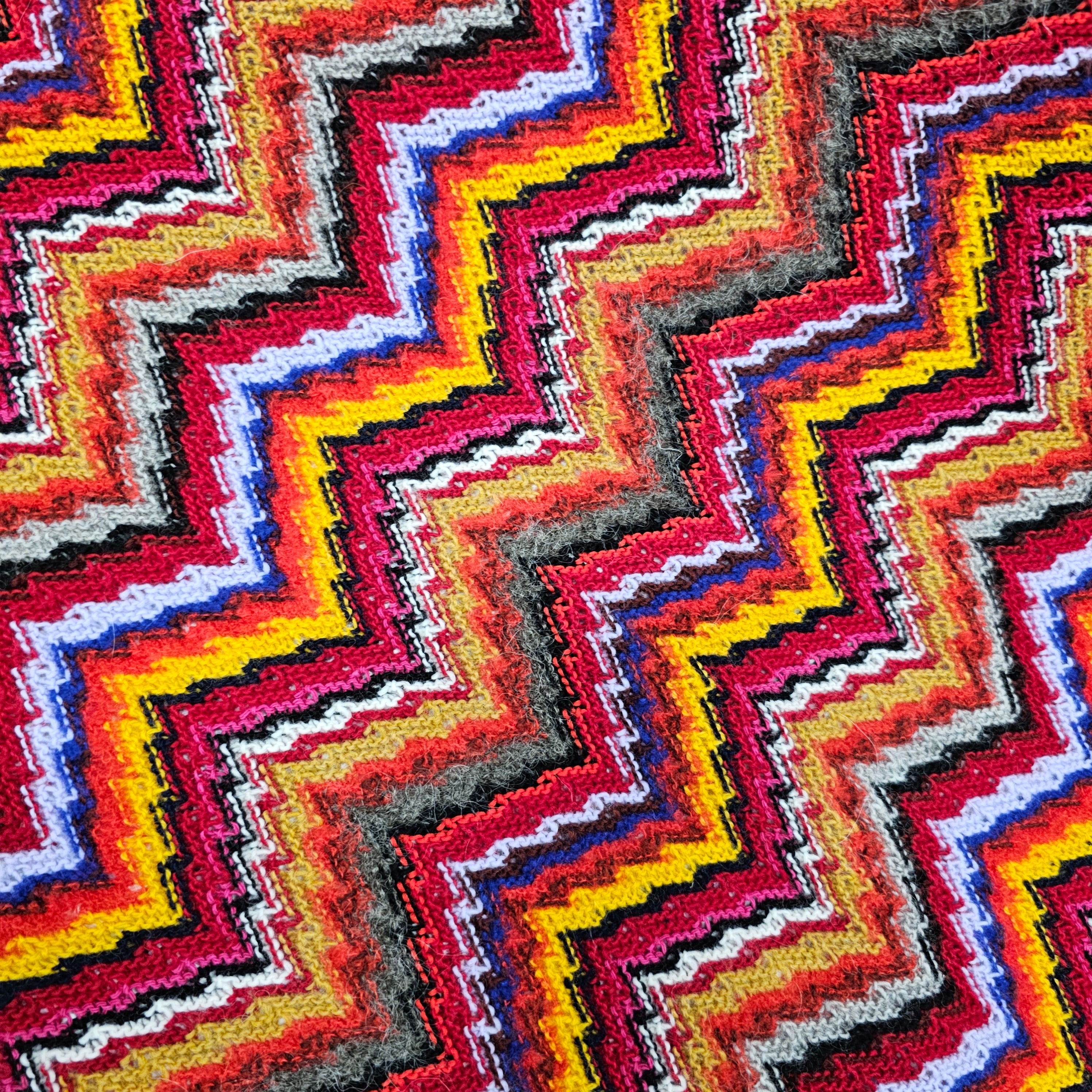 Honey I See Pyramids (Magenta,Mustard, Lilac) Large Chevron -  Viscose Mix