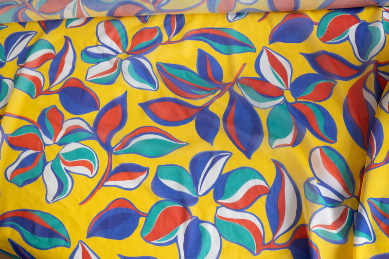 Multi-Coloured Giant Floral Situations - Cotton Batiste