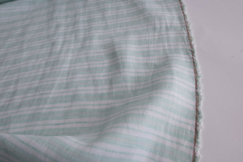 What A Stripy Load of Beauty ( Pale Aqua and White) - Linen