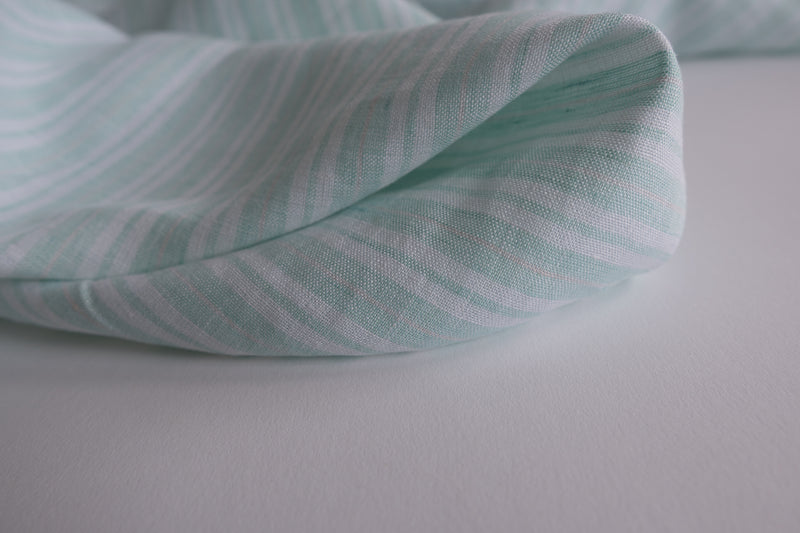 What A Stripy Load of Beauty ( Pale Aqua and White) - Linen