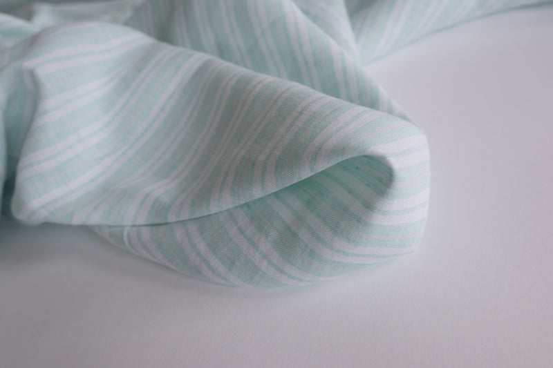 What A Stripy Load of Beauty ( Pale Aqua and White) - Linen