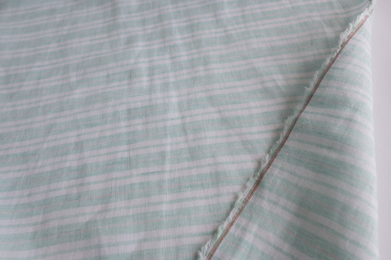 What A Stripy Load of Beauty ( Pale Aqua and White) - Linen