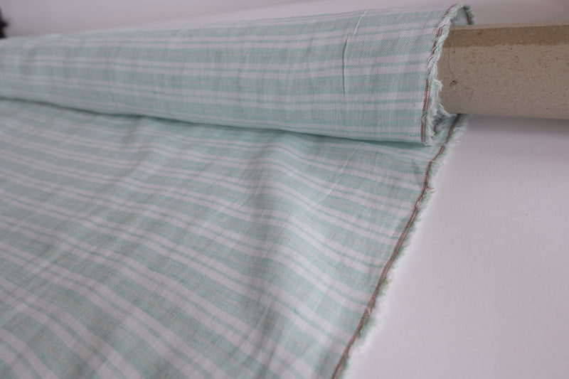 What A Stripy Load of Beauty ( Pale Aqua and White) - Linen
