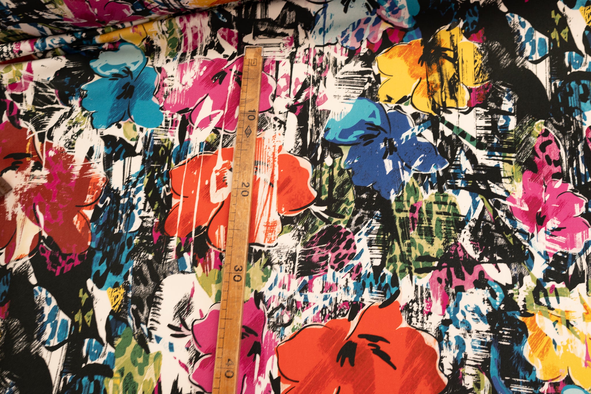 REMNANT - Street Art Attack  - Cotton Denim (1.75mts at £36)