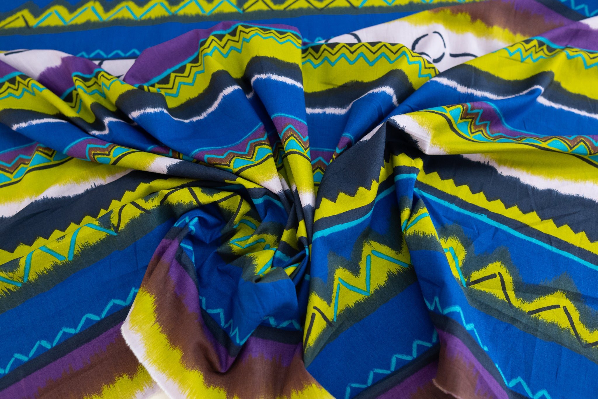 REMNANT- Just Follow The Motifs (Blue/Green)  - Cotton (2.5mts at £38)