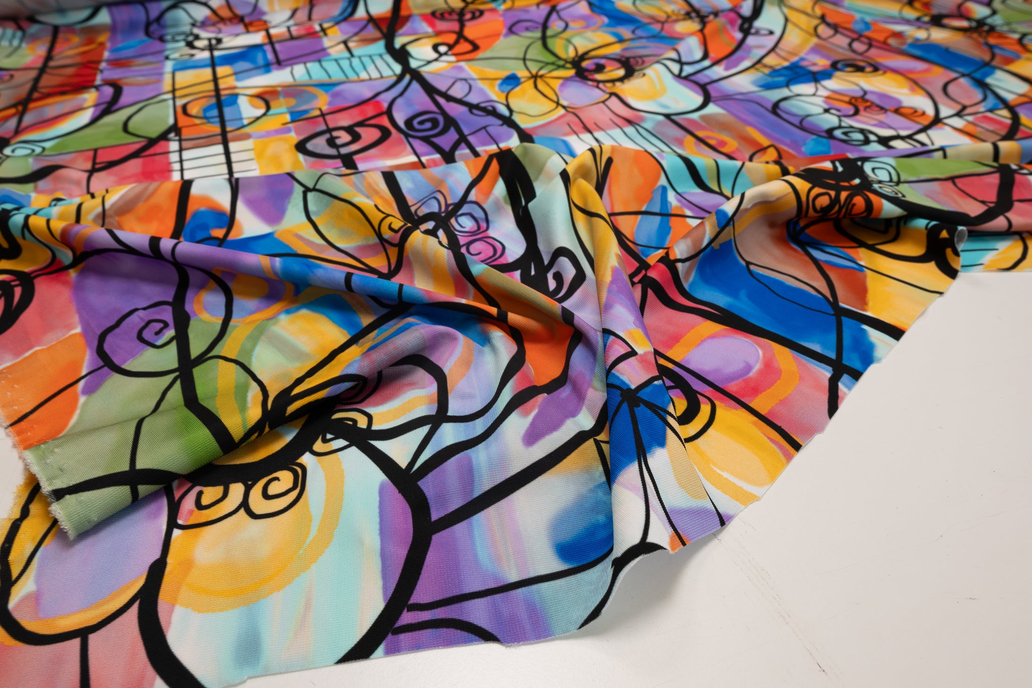 PRE-ORDER - Interesting Doodles  - Thick Viscose Jersey