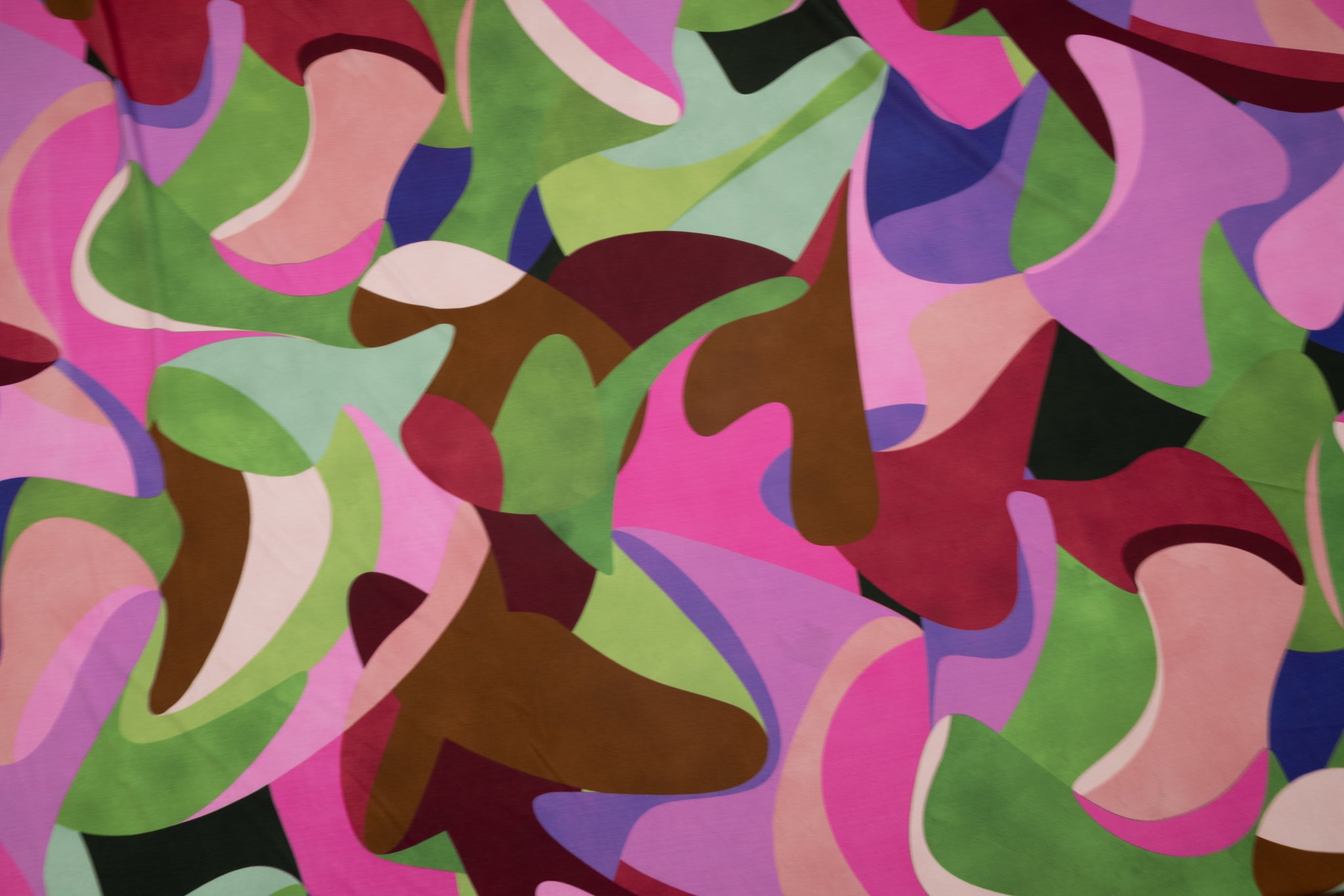 Swirly Connections Green/Pink  - Viscose Jersey