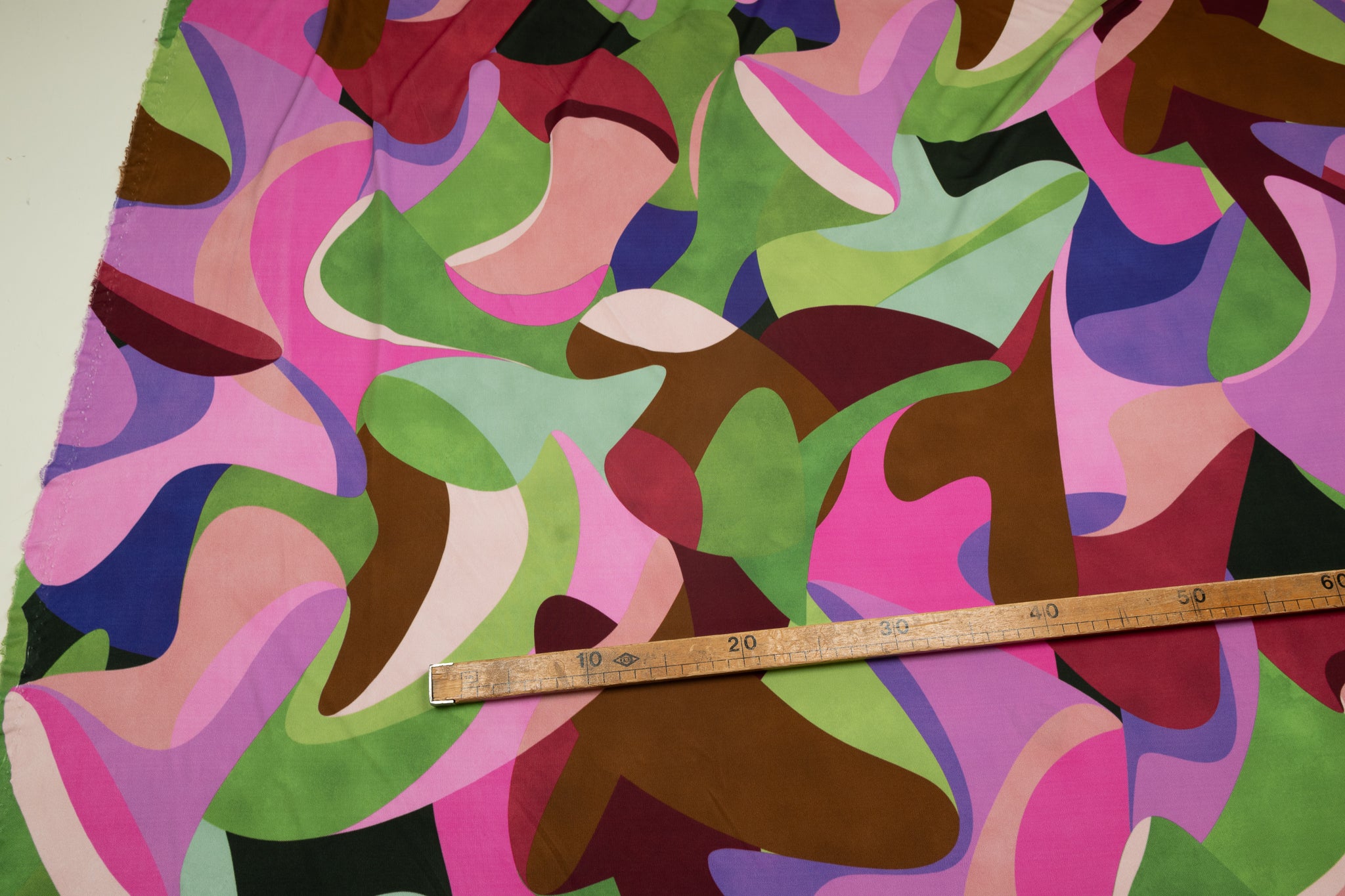 Swirly Connections Green/Pink  - Viscose Jersey