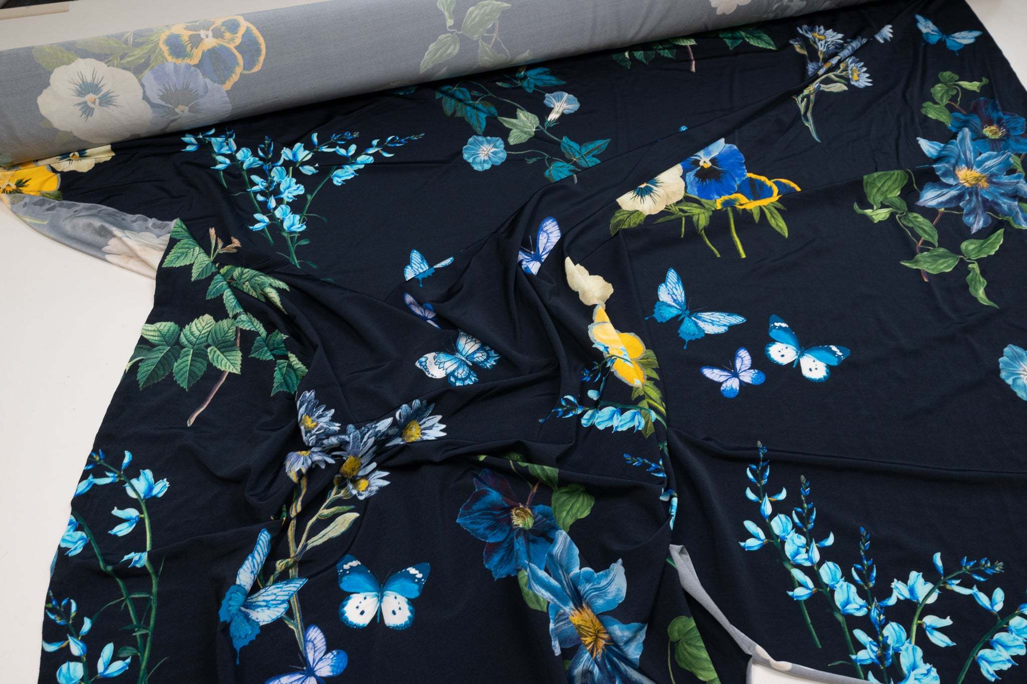 Blue Picnic Basket - Viscose Jersey